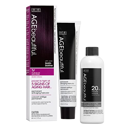 AGE beautiful Permanent Hair Color Dye Liqui Creme | 100% Gray Coverage | Anti-Aging Haircolor | Biotin for Thicker, Fuller Hair | Professional Salon Coloring