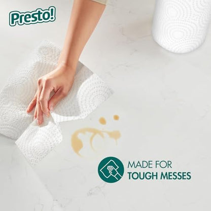 Amazon Brand - Presto! Flex-a-Size Paper Towels, 158 Sheet Huge roll, 6 Rolls, Equivalent to 19 Regular Rolls, White
