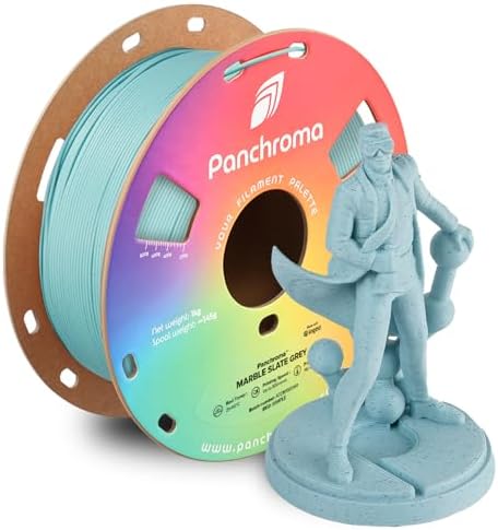 Polymaker Panchroma Marble PLA Filament, Marble Slate Grey 1.75mm 1kg 3D Printing Filament, 3D Printer PLA Filament, Fit Most FDM 3D Printers, 1kg Spool (2.2lbs)