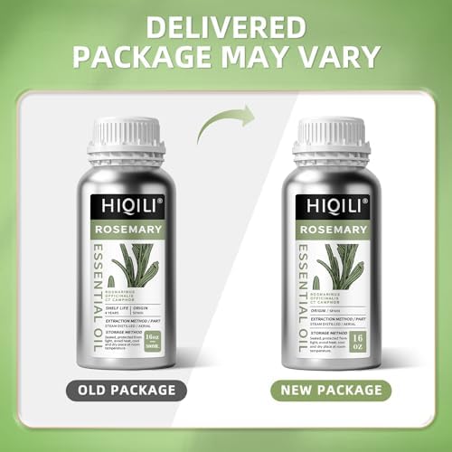HIQILI Rosemary Oil for Hair Growth, Add to Shampoo & Conditioner, 100% Pure Undiluted - 16 Fl Oz
