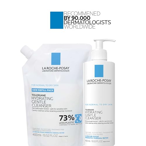 La Roche-Posay Toleriane Hydrating Gentle Face Cleanser, Hydrating Facial Cleanser With Niacinamide + Ceramides, Daily Face Wash For Dry Skin To Normal Skin, Sensitive Skin Tested, Fragrance Free