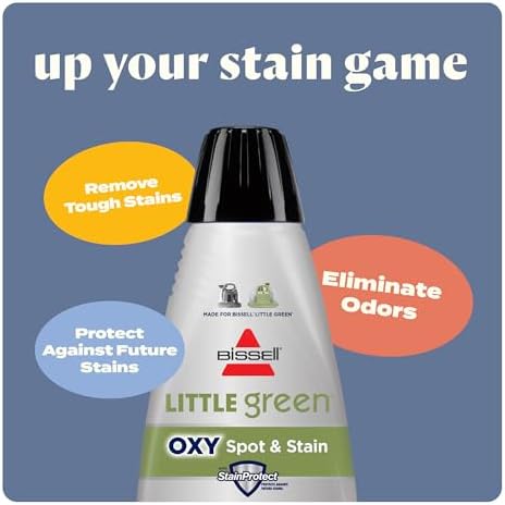 Bissell Little Green Mini Portable Carpet and Upholstery Deep Cleaner, Car/Auto Detailer, with HydroRinse Self-Cleaning Tool and 4" Tough Stain Tool, Tea Green, 4075