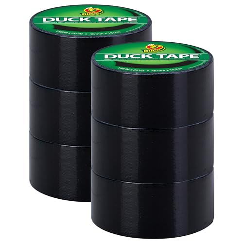 Duck Brand Duck Color Duct Tape, 6-Roll, Black (1265013_C)