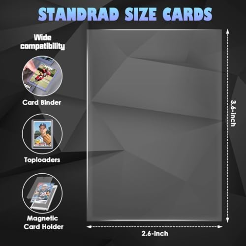 3000 Counts Card Sleeves TopLoaders for Trading Cards, Soft Clear Baseball Card Sleeves Plastic Card Protector for Football Card Sports Cards Game Card Standard Cards