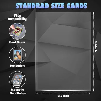 3000 Counts Card Sleeves TopLoaders for Trading Cards, Soft Clear Baseball Card Sleeves Plastic Card Protector for Football Card Sports Cards Game Card Standard Cards
