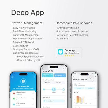 TP-Link Deco BE25-Outdoor BE5000 Dual-Band Wi-Fi 7 Outdoor Mesh WiFi Extender Unit | Up to 2,800 sq.ft | 2 * 2.5G PoE+ Ports, IP65 Waterproof, MLO| Multiple Mounting Options| Secure by Design, 1-Pack