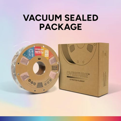 OVERTURE Matte PLA 3D Printer Filament 1.75mm, Matt Surface & Low Warping Filament 1kg Spool (2.2 lbs), Accuracy +/- 0.02 mm, Fit Most FDM Printers (Matte Baby Pink)