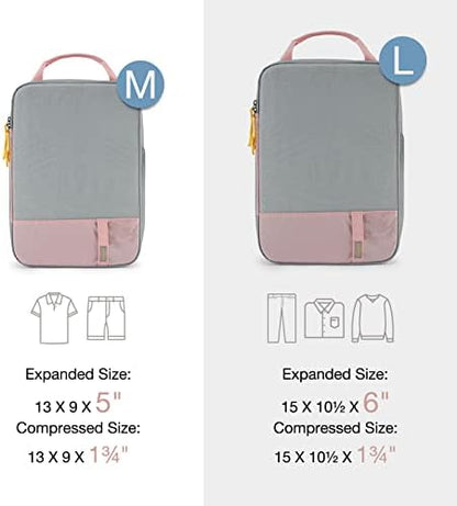 BAGSMART 6 Set Compression Packing Cubes - Lightweight Travel Essentials, Durable Luggage Organizer