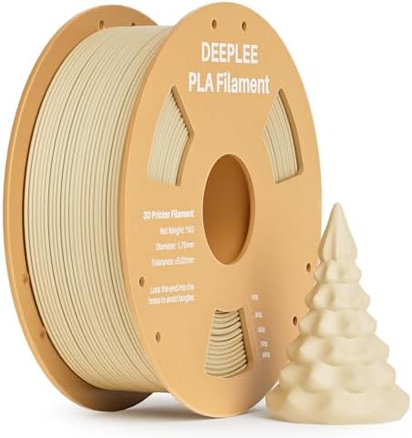 DEEPLEE PLA 1.75mm 3D Printer Filament, Dimensional Accuracy +/- 0.02mm, Neatly Wound, No Clogging, Vacuum Package, Fits for Most FDM 3D Printers, 1kg Beige