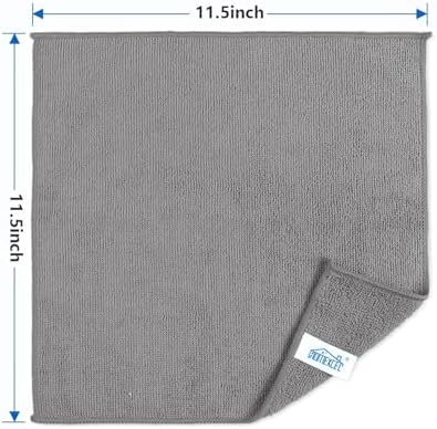 HOMEXCEL Grey Microfiber Cleaning Cloth, 50 Pack Cleaning Towels for Kitchen, Lint Free, Scratch-Free, Highly Absorbent, and Reusable Cleaning Rags for House, Window and Glass, Cars, 11.5 X11.5 inch