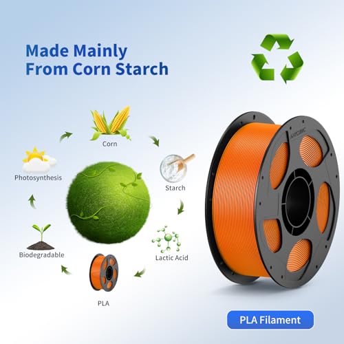 ANYCUBIC PLA 3D Printer Filament, 3D Printing PLA Filament 1.75mm Dimensional Accuracy +/- 0.02mm, 1KG Spool (2.2 lbs), Vibrant Orange