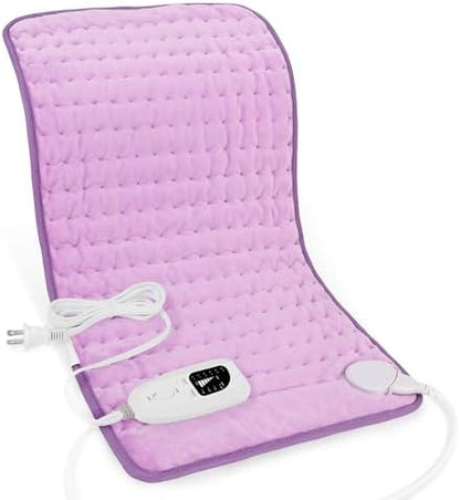 Electric Heating Pads,Heating Pad for Back,Shoulder,Hot Pad for Neck and Arms,Abdomen,Moist Heated Pad for Legs and Knee,Auto Shut Off(Light Purple, 24''×12'')