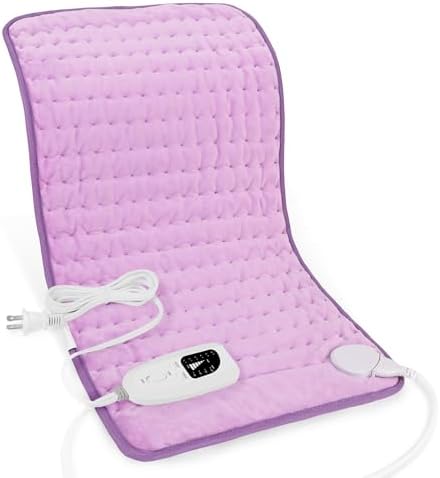 Electric Heating Pads,Heating Pad for Back,Shoulder,Hot Pad for Neck and Arms,Abdomen,Moist Heated Pad for Legs and Knee,Auto Shut Off(Light Purple, 24''×12'')