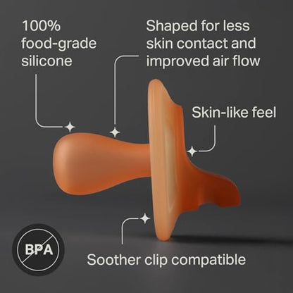 Tommee Tippee Stay Put Pacifier Set, Contains 2 Ultra-Light StayPut Glow in The Dark Pacifiers and 2 Ultra-Light StayPut Pacifiers, 6-18 Months, Colors May Vary, One-Piece Silicone Design, Pack of 4