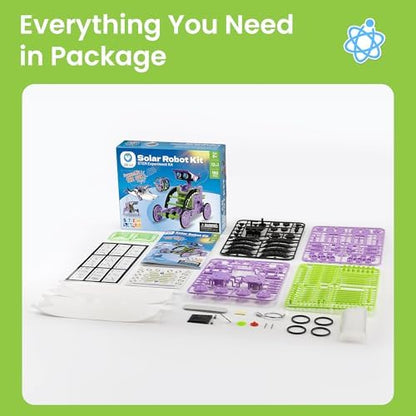 Sillbird Solar Building Robot Kit STEM Gift for Boys Aged 8-14, 12-in-1 DIY Science Educational Toys for Kids Birthday, Solar Powered Robotic Set with 190 Pieces