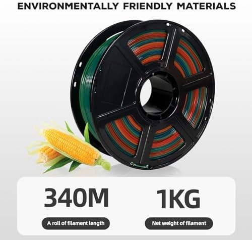 FLASHFORGE PLA Filament 1.75mm, 3D Printer Filament 1kg (2.2lbs) Spool, Dimensional Accuracy +/- 0.02mm, 3D Printing Filament Easy to Use and Fits for Most FDM 3D Printers (Rainbow)