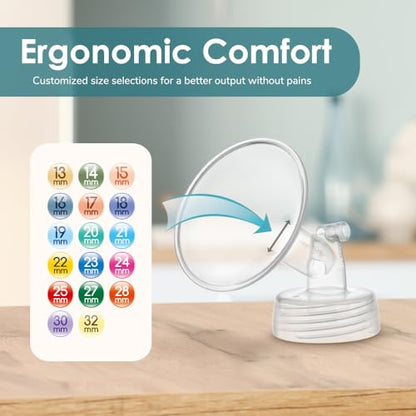 Maymom Wide Neck Pump Part Compatible with Spectra S1/S2 Pumps; Incl Wide Mouth Flange; Not Original Spectra Flange; Replaces Shield (19 mm Two Flanges)