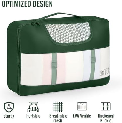 Veken 10 Set Packing Cubes for Travel Essential, Suitcase Organizer Bags in 4 Sizes, Carry-On Luggage Accessories with Large Laundry & Hanging Toiletry Bag, Must-Have for Airplane, Road Trip & Camping