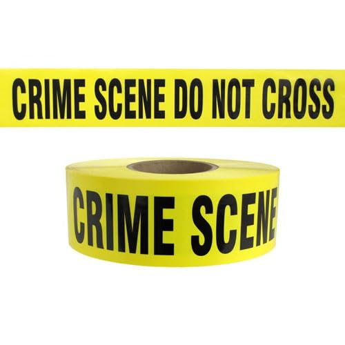 ATERET Crime Scene Do Not Cross Tape 2 Pack 3 inch x 1000 feet, Hazard Safety Tape, Construction Tape for Danger/Hazardous Area, Ideal Use for Halloween Decorations, Party, Work-Site
