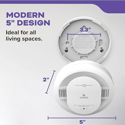 Kidde Smoke & Carbon Monoxide Detector, 10-Year Battery Powered, LED Warning Light Indicators, 30CUD10