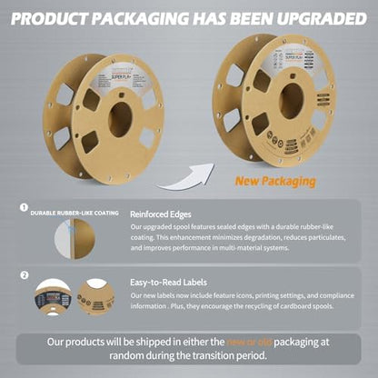 OVERTURE Super PLA+ Filament 1.75mm, Toughness Enhanced PLA Plus, Cardboard Spool, 1kg Filament (2.2lbs), Dimensional Accuracy +/- 0.02 mm (Light Gray)