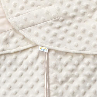 HALO Sleepsack Swaddle, 3-Way Adjustable Swaddle Blanket, TOG 3.0, Velboa Plush Dots, Cream, Newborn, 0-3 Months