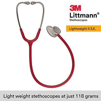 3M Littmann Lightweight II S.E. Stethoscope, 2451, 28" Burgundy Tube