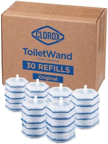 Clorox ToiletWand Disinfecting Refills, Disposable Wand Heads, Dorm Room Essentials, 30 Count