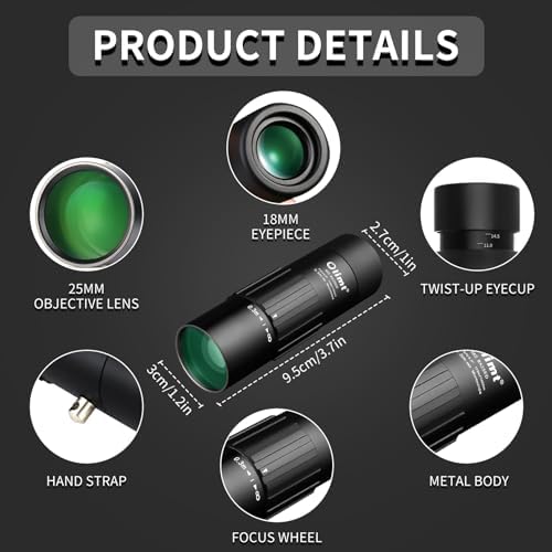 8x25 Monocular Telescope Mini Pocket Monocular Compact Monoculars for Adults