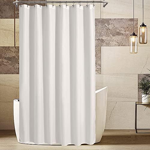 ALYVIA SPRING Extra Long Fabric Shower Curtain Liner Waterproof - 72" x 96", Soft & Lightweight X-Long Shower Curtain with Magnets, Machine Washable - 72x96, White