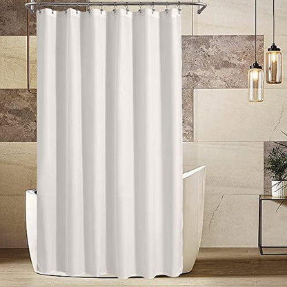 ALYVIA SPRING Extra Long Fabric Shower Curtain Liner Waterproof - 72" x 96", Soft & Lightweight X-Long Shower Curtain with Magnets, Machine Washable - 72x96, White
