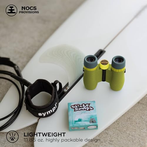 Nocs Provisions Standard Issue 10x25 Waterproof Binoculars, 10X Magnification, Bak4 Prism, Wide View Multi-Coated Lenses for Bird Watching, Hiking & Backpacking - Olive Green