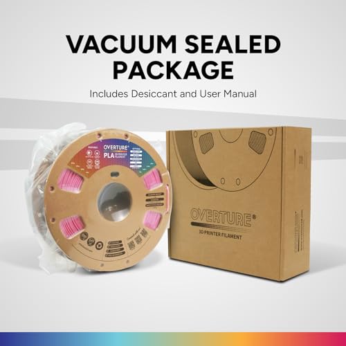 OVERTURE PLA Filament 1.75mm, Neatly Wound 3D Printer Filament 1kg Spool (2.2lbs), Dimensional Accuracy +/- 0.02 mm, Fit Most FDM 3D Printers (Pink)