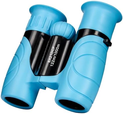 Binoculars for Kids 8x21, Gift for 3-12 Years Boys & Girls, Compact Kids Binoculars High-Resolution Shockproof Mini Binoculars for Bird Watching, Hiking, Camping, Travel Blue 302
