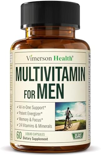 Multivitamin for Men – Essential Mens Multivitamins & Multiminerals 60 Liquid Capsules with Vitamin B12, A, D, C, Zinc, Magnesium & More for Total Body Wellness – 29 Key Nutrients & Vitamins for Men