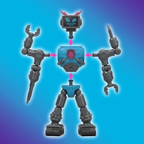MRBEAST LAB Hybrids Multi Pack, Reveal Different Hybrid Parts to Create 2 Mix & Match Action Figures, Plus Parts of The Golden Panther Dragon, Fuse Beast Combinations, Lab-Bot vs GID Skeleton