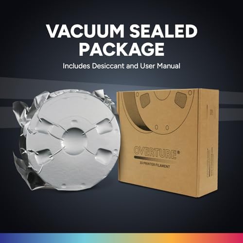 OVERTURE PETG 3D Printer Filament 1.75mm, Neatly Wound Durable PETG 1kg Spool (2.2lbs), Strong Toughness Filament, Dimensional Accuracy +/- 0.02mm, Fit Most FDM Printers (Black (1-Pack))