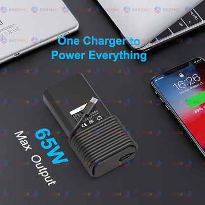 65W 45 Watt USB Type C Laptop Charger Compatible with Dell XPS 13, Latitude 5440 5540 5450 5420 7420 5520 E5440 E5430 5320 7440 5430 5530 7430 7450 Power Cord, Chromebook 3100 2in1 Computer AC Adapter