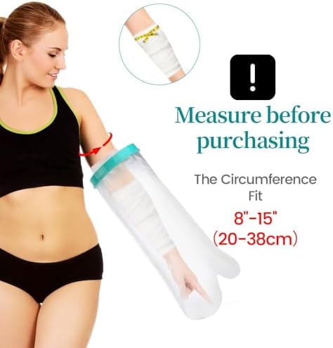 Cast Covers for Shower Arm, Waterproof Cast Cover Arm for Swimming, Cast Protector for Shower Adult, Elbow, Hand, Elbow (Diameter - 6.3")