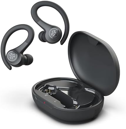 JLab Go Sport+ Wireless Workout Earbuds Featuring C3 Clear Calling, Secure Earhook Sport Design, 35+ Hour Bluetooth Playtime, and 3 EQ Sound Settings (Graphite)