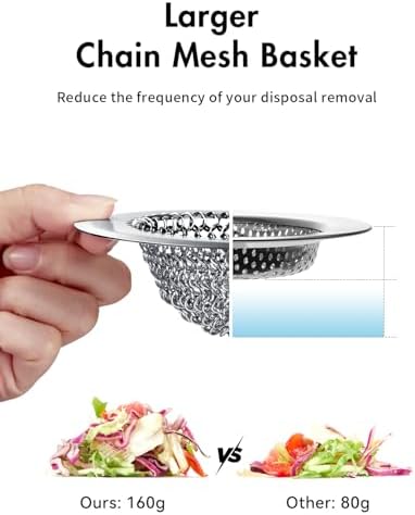Sink Drain Strainer, Reversible Easy Clean Mesh Sink Strainer with 304 Stainless Steel, Wokdada Revolutionary Anti-Rust Large Kitchen Sink Strainer Food Catcher for Garbage Disposal Without Clogging