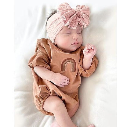 Niceye Handmade Baby Headbands Soft Stretchy Nylon Hair Bands with Bows for Newborn Infant Baby Toddler