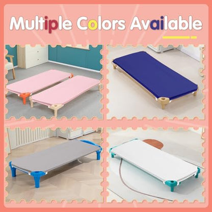 10 Pcs Cot Sheets for Daycare, 23"" X 51"", Blue Daycare Cot Size Sheet with Corner Elastic Loops for Child Boys Girls, Daycare Essentials for Toddler and Preschool, Breathable Microfiber