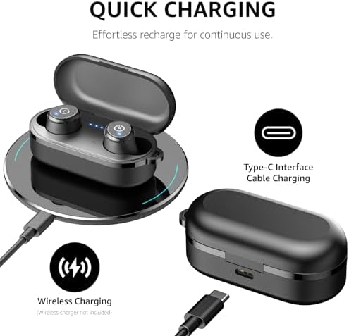 TOZO T10 Wireless Earbuds Bluetooth 5.3 Headphones, App Customize EQ, Ergonomic Design, 55H Playtime, Wireless Charging Case, IPX8 Waterproof Sound in-Ear Headset, 2025 New Version