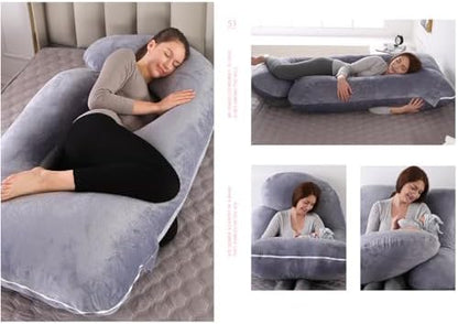 BATTOP Pregnancy Pillow for Sleeping,Full Body Maternity Pillow with Removable Washable Cover,Support for Back,HIPS,Legs,Belly for Pregnant Women