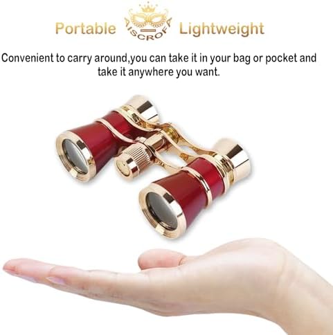 Opera Glasses,3X25 Theater Binoculars with Foldable and Extendable Handle,Mini Binocular Compact Lightweight,Portable Theater Glasses for Adults Kids Women in Musical Concert