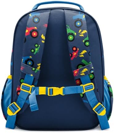 Simple Modern Medium Toddler Backpack for School Girls and Boys | Kindergarten Elementary Kids Backpack | Fletcher Collection | Kids - 15" tall | Monster Truck Rally