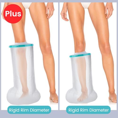 Cast Covers for Shower Leg, Waterproof Cast Cover for Showering, Cast Protector for Shower Leg Adult, Shower Boots for Foot After Surgery, Knee, Ankle, Foot (Diameter - 9.8") Extra Large