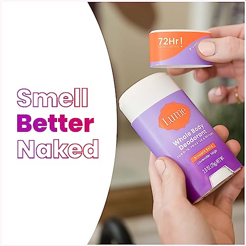Lume Whole Body Deodorant - Smooth Solid Stick - 72 Hour Odor Control - Aluminum Free, Baking Soda Free and Skin Safe - 2.6 Ounce (Pack of 2) (Lavender Sage)