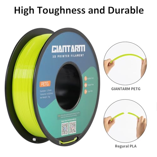 GIANTARM PETG Filament 1.75, 3D Printer Filament PETG 1kg(2.2lb), Toughness Enhanced, Dimensional Accuracy +/-0.02mm, Vacuum Package (Apple Green)